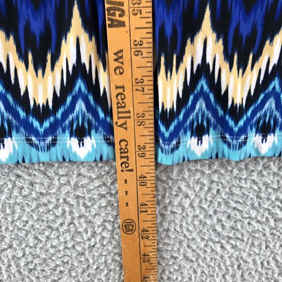 Chicos Dress Womens 0 US Small Blue Nouveau Ikat Knee Blouson 1/2 Cold Shoulder - Picture 10 of 11